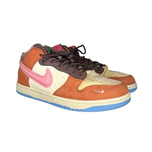 Nike x Social Status Dunk Mid "Chocolate Milk" Sneakers Size 13 Brown - Picture 3 of 6